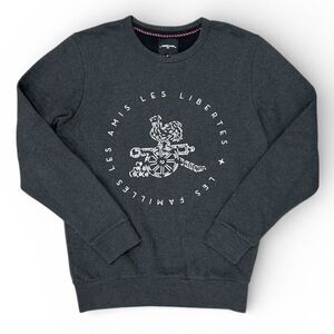 COMMUNE De PARIS Crewneck Sweatshirt Graphic Men’s Medium Gray Cotton Pullover